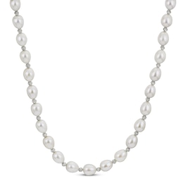 Freshwater Cultured Pearl Necklace Sterling Silver 18&quot;