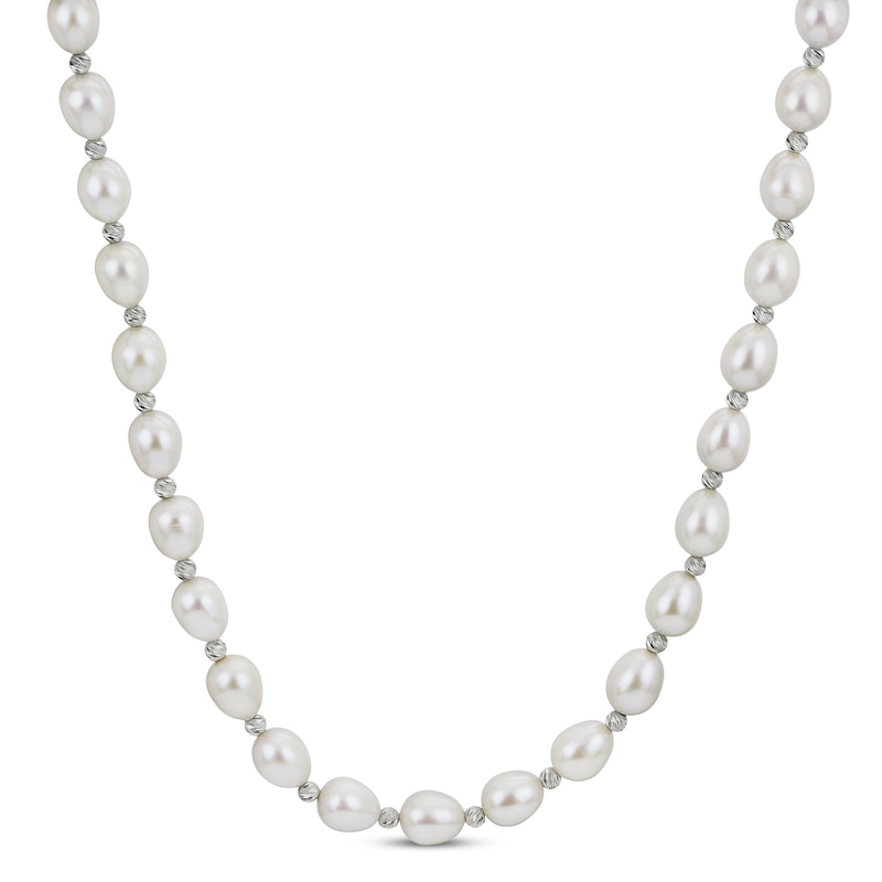 Freshwater Cultured Pearl Necklace Sterling Silver 18"