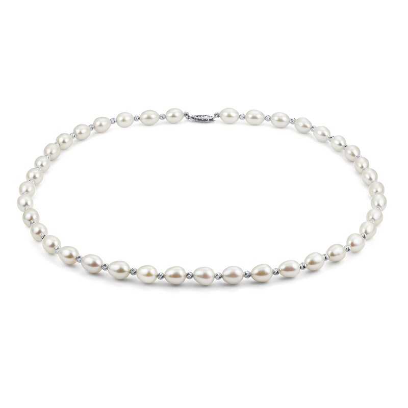 Main Image 2 of Freshwater Cultured Pearl Necklace Sterling Silver 18"