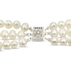 Triple Strand Cultured Pearl Necklace Sterling Silver