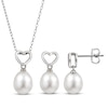 Thumbnail Image 0 of Freshwater Cultured Pearl Heart Earrings & Necklace Boxed Set Sterling Silver
