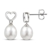 Thumbnail Image 1 of Freshwater Cultured Pearl Heart Earrings & Necklace Boxed Set Sterling Silver