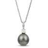 Thumbnail Image 1 of Tahitian Cultured Pearl Boxed Set White Topaz Sterling Silver