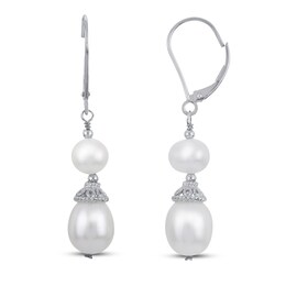 Freshwater Cultured Pearl Drop Earrings Sterling Silver