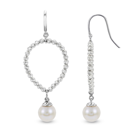 Cultured Pearl Dangle Earrings Sterling Silver