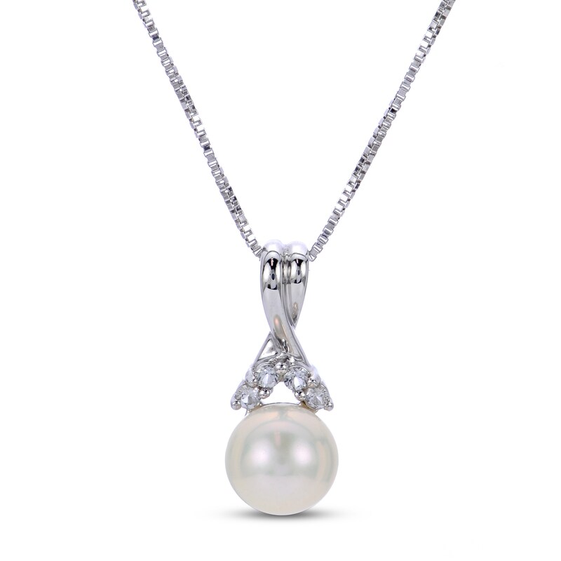 Cultured Pearl Necklace Sterling Silver 18"