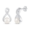 Thumbnail Image 0 of Cultured Pearl & White Topaz Earrings Sterling Silver