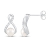 Thumbnail Image 1 of Cultured Pearl & White Topaz Earrings Sterling Silver