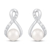 Thumbnail Image 2 of Cultured Pearl & White Topaz Earrings Sterling Silver