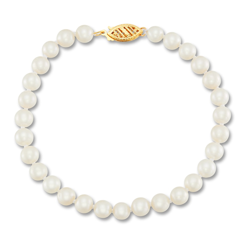 Cultured Pearl Bracelet 14K Yellow Gold 7.5"