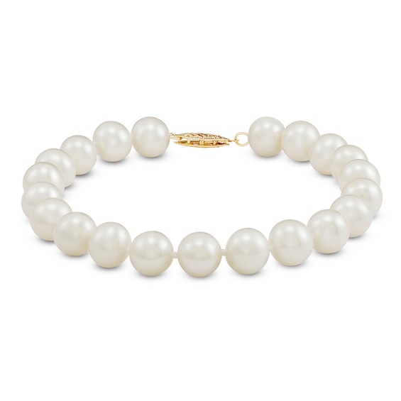 Cultured Pearl Bracelet 14K Yellow Gold 7.5"