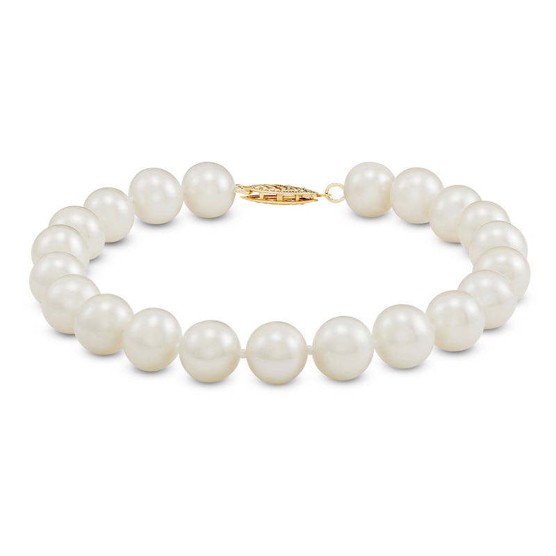 Main Image 1 of Cultured Pearl Bracelet 14K Yellow Gold 7.5"