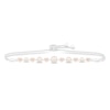 Thumbnail Image 0 of Cultured Pearl & Diamond Bolo Bracelet 1/10 ct tw Sterling Silver/10K Rose Gold