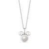 Disney Treasures Mickey Mouse Cultured Pearl & Diamond Necklace Sterling Silver 17"