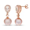 Thumbnail Image 0 of Pink Cultured Pearl & White Topaz Earrings 10K Rose Gold