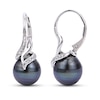 Thumbnail Image 0 of Tahitian Cultured Pearl & White Topaz Earrings Sterling Silver