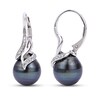 Thumbnail Image 1 of Tahitian Cultured Pearl & White Topaz Earrings Sterling Silver