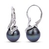 Thumbnail Image 0 of Tahitian Cultured Pearl & White Topaz Earrings Sterling Silver