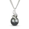 Thumbnail Image 1 of Tahitian Cultured Pearl & White Topaz Necklace Sterling Silver 20"