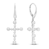 Thumbnail Image 0 of Cultured Pearl Cross Earrings Sterling Silver