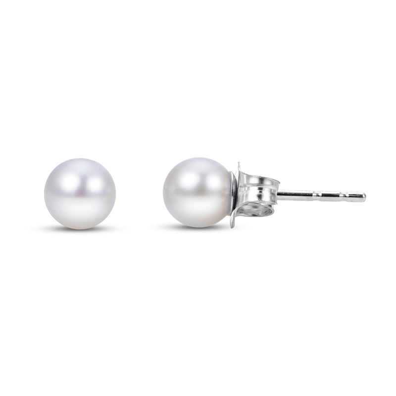 Cultured Pearl Stud Earrings Sterling Silver