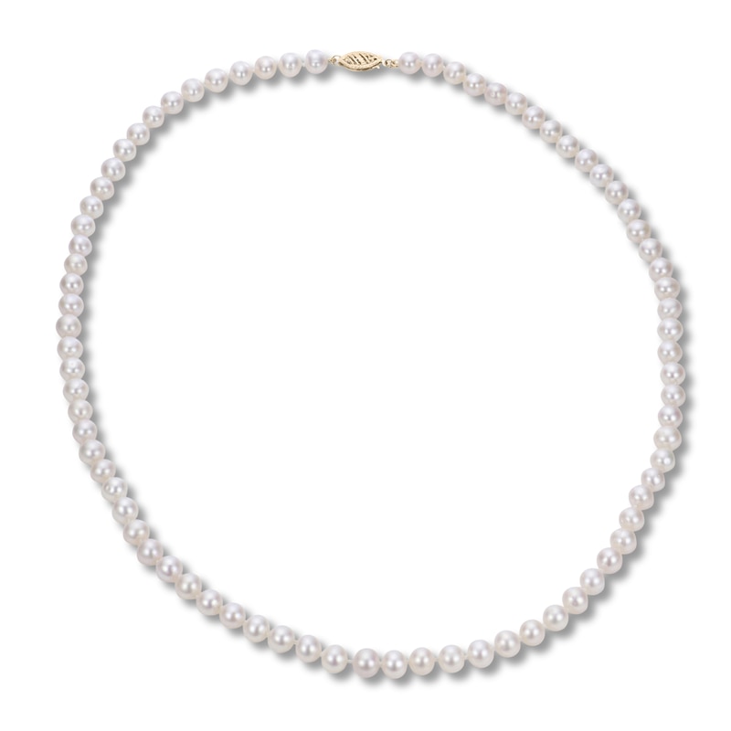 Main Image 1 of Cultured Pearl Necklace 14K Yellow Gold 20"