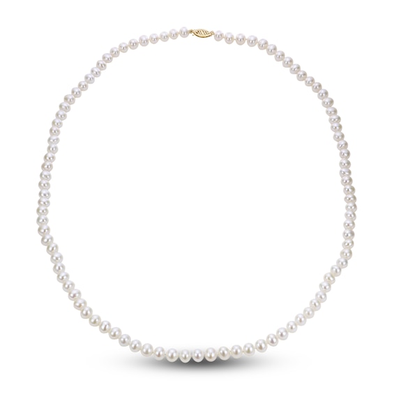 Cultured Pearl Necklace 14K Yellow Gold 24"