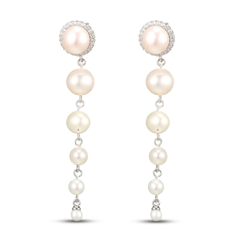 Main Image 1 of Cultured Pearl Drop Earrings Sterling Silver