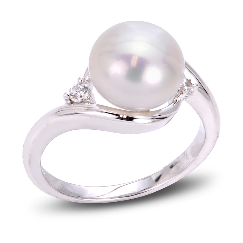 Main Image 1 of Cultured Pearl & White Topaz Ring Sterling Silver