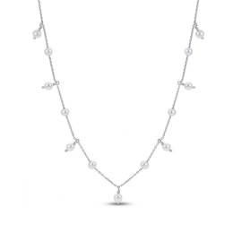 Cultured Pearl Sterling Silver Necklace 18"