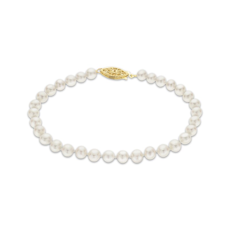 Main Image 1 of Cultured Pearl Bracelet 14K Yellow Gold 7.5"