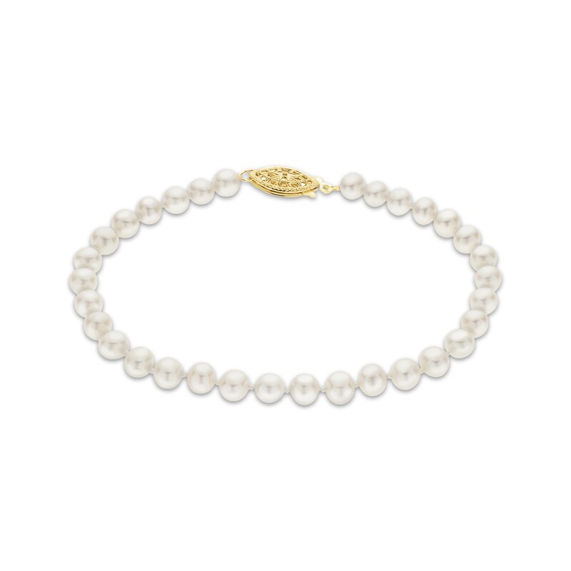 Cultured Pearl Bracelet 14K Yellow Gold 7.5"