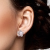 Thumbnail Image 1 of Cultured Pearl & White Lab-Created Sapphire Earrings Sterling Silver