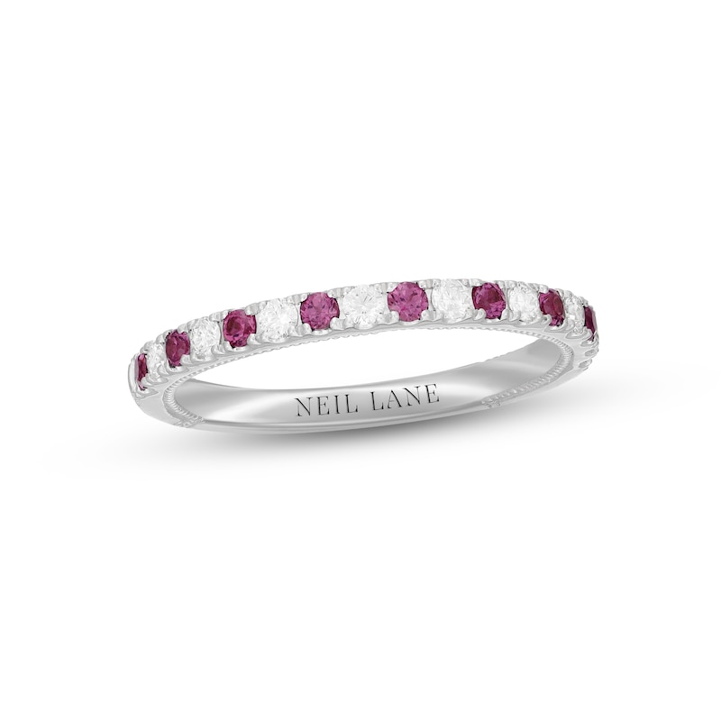 Main Image 1 of Neil Lane Rhodolite Garnet & Diamond Anniversary Ring 1/5 ct tw 14K White Gold