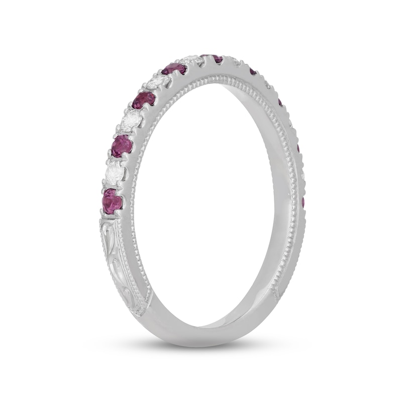 Main Image 2 of Neil Lane Rhodolite Garnet & Diamond Anniversary Ring 1/5 ct tw 14K White Gold