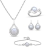 Thumbnail Image 0 of Cultured Pearl & White Lab-Created Sapphire Boxed Set Sterling Silver