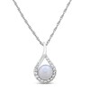 Thumbnail Image 1 of Cultured Pearl & White Lab-Created Sapphire Boxed Set Sterling Silver