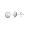 Thumbnail Image 0 of Cultured Pearl Earrings Lab-Created Sapphire Sterling Silver