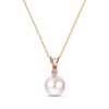 Thumbnail Image 0 of Cultured Pearl & Diamond Necklace 14K Yellow Gold 18"