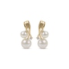 Thumbnail Image 2 of Cultured Pearl & Diamond Twist Earrings 14K Yellow Gold