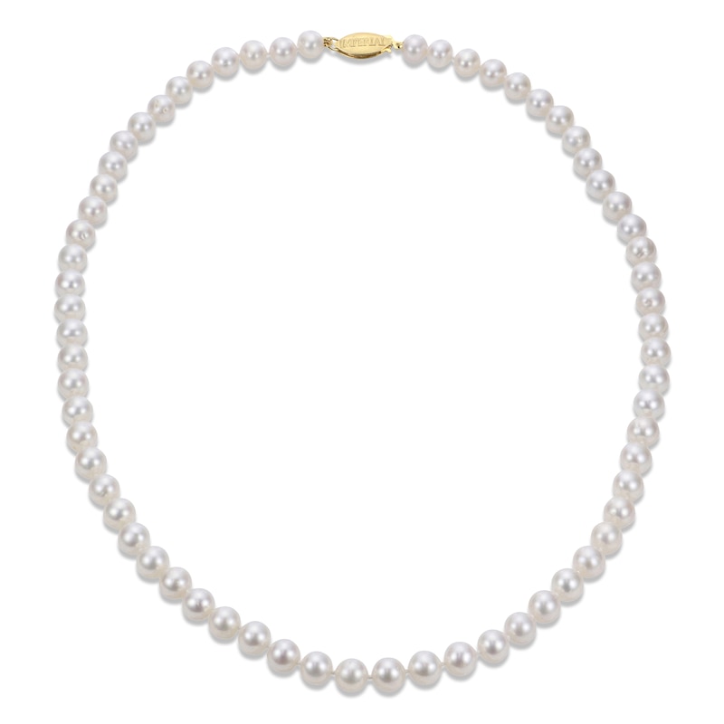 Main Image 1 of 7-7.5mm Cultured Pearl Strand Necklace 14K Yellow Gold 20"