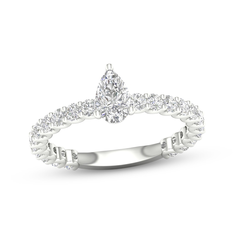 Pear-Shaped Diamond Engagement Ring 1-1/4 ct tw 14K White Gold