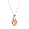 Thumbnail Image 1 of Le Vian Chocolate Twist Morganite Necklace 1/3 ct tw Diamonds 14K Strawberry Gold 19"