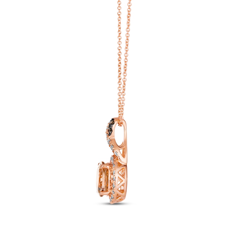 Main Image 2 of Le Vian Chocolate Twist Morganite Necklace 1/3 ct tw Diamonds 14K Strawberry Gold 19"