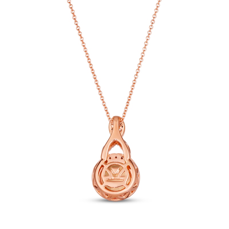 Main Image 3 of Le Vian Chocolate Twist Morganite Necklace 1/3 ct tw Diamonds 14K Strawberry Gold 19"