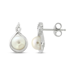 Cultured Pearl Drop Earrings Sterling Silver