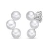 Thumbnail Image 1 of Button-Cut Cultured Pearl Drop Earrings Sterling Silver