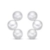 Thumbnail Image 2 of Button-Cut Cultured Pearl Drop Earrings Sterling Silver