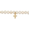 Thumbnail Image 1 of Cultured Pearl Cross Bracelet 14K Yellow Gold 6.75”