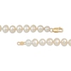 Thumbnail Image 2 of Cultured Pearl Cross Bracelet 14K Yellow Gold 6.75”